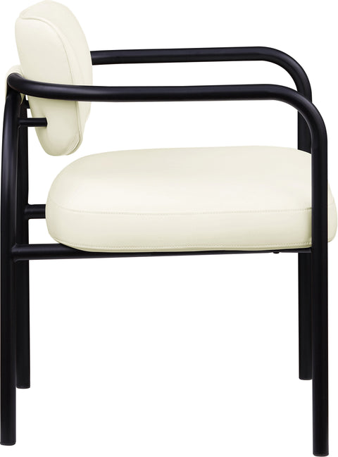 Nova Cream Vegan Leather Upholstered Dining Chair, 2-Piece (Style 3)