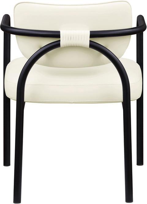 Nova Cream Vegan Leather Upholstered Dining Chair, 2-Piece (Style 3)