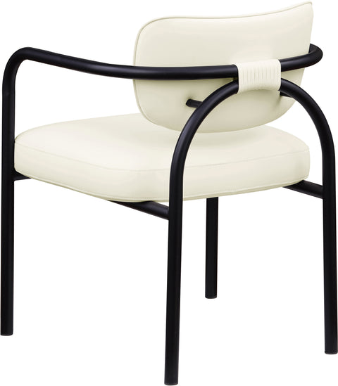 Nova Cream Vegan Leather Upholstered Dining Chair, 2-Piece (Style 3)