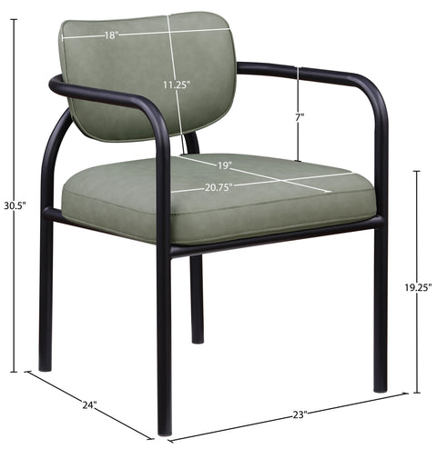 Nova Green Vegan Leather Upholstered Dining Chair, 2-Piece