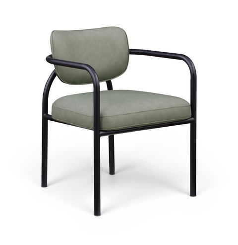 Nova Green Vegan Leather Upholstered Dining Chair, 2-Piece