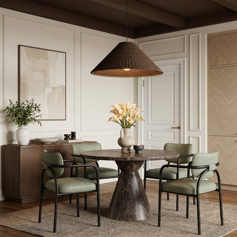 Nova Green Vegan Leather Upholstered Dining Chair, 2-Piece