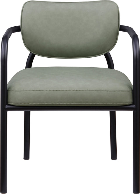 Nova Green Vegan Leather Upholstered Dining Chair, 2-Piece