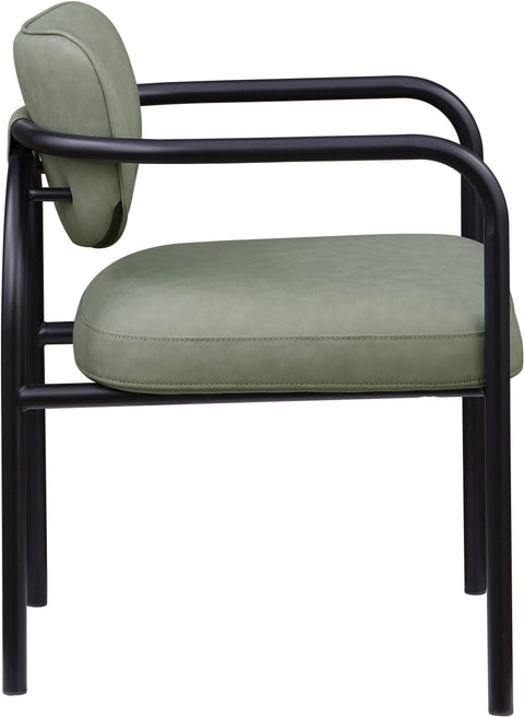 Nova Green Vegan Leather Upholstered Dining Chair, 2-Piece