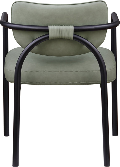 Nova Green Vegan Leather Upholstered Dining Chair, 2-Piece