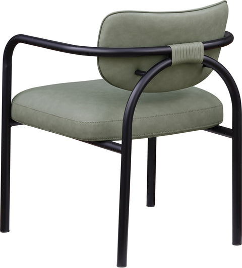 Nova Green Vegan Leather Upholstered Dining Chair, 2-Piece