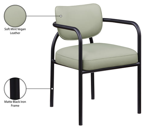 Nova Mint Vegan Leather Upholstered Dining Chair, 2-Piece