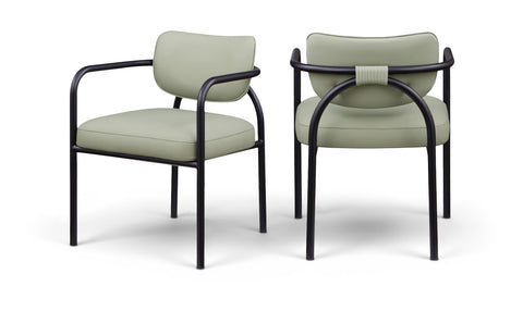 Nova Mint Vegan Leather Upholstered Dining Chair, 2-Piece