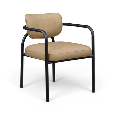 Nova Tan Vegan Leather Upholstered Dining Chair, 2-Piece (Style 2)