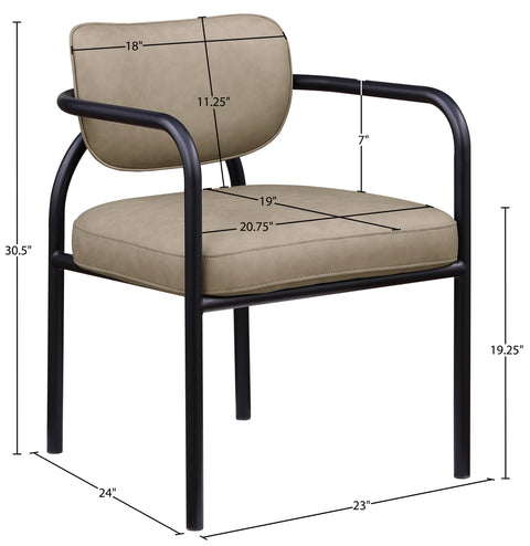 Nova Taupe Vegan Leather Upholstered Dining Chair, 2-Piece