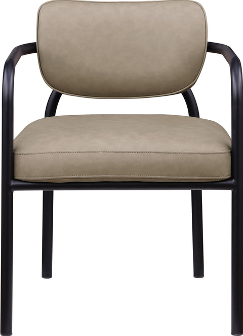 Nova Taupe Vegan Leather Upholstered Dining Chair, 2-Piece