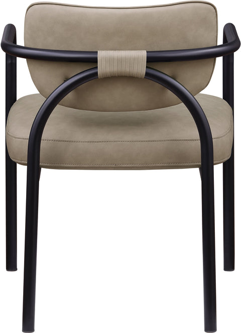 Nova Taupe Vegan Leather Upholstered Dining Chair, 2-Piece
