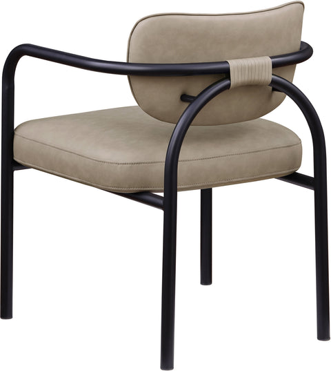 Nova Taupe Vegan Leather Upholstered Dining Chair, 2-Piece