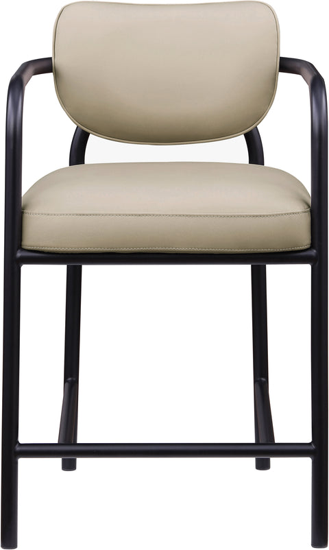 Nova Beige Vegan Leather Upholstered Counter Stool, 1 Piece