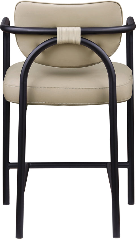 Nova Beige Vegan Leather Upholstered Counter Stool, 1 Piece
