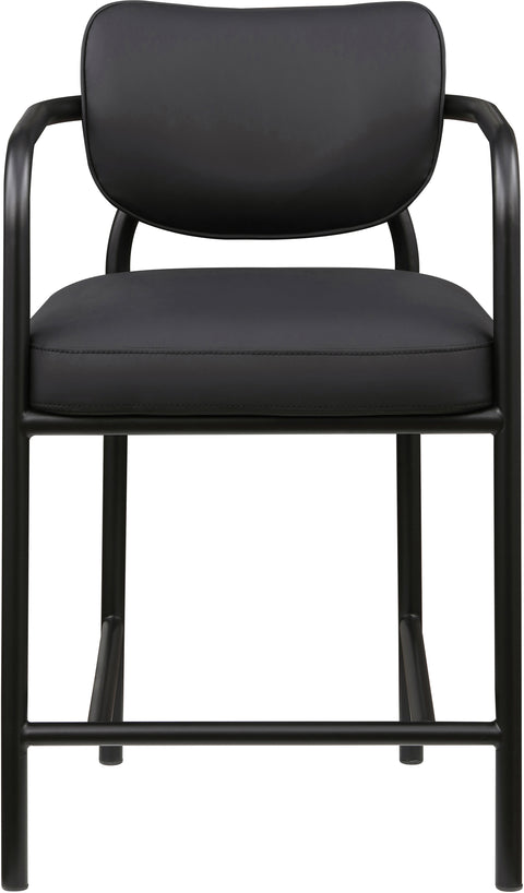 Nova Black Vegan Leather Upholstered Counter Stool, 1 Piece
