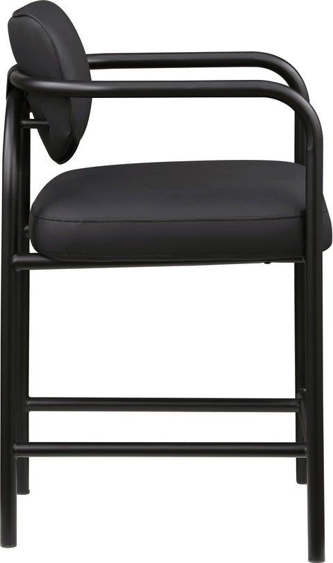Nova Black Vegan Leather Upholstered Counter Stool, 1 Piece