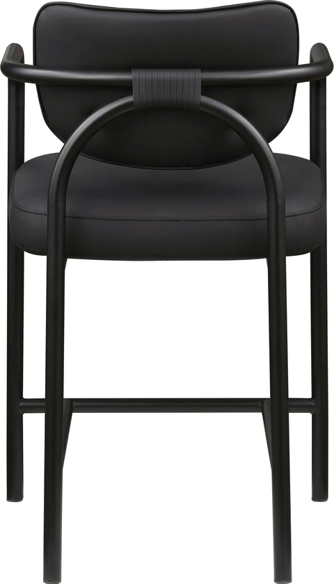 Nova Black Vegan Leather Upholstered Counter Stool, 1 Piece