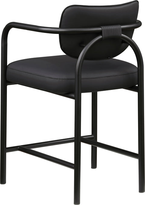 Nova Black Vegan Leather Upholstered Counter Stool, 1 Piece