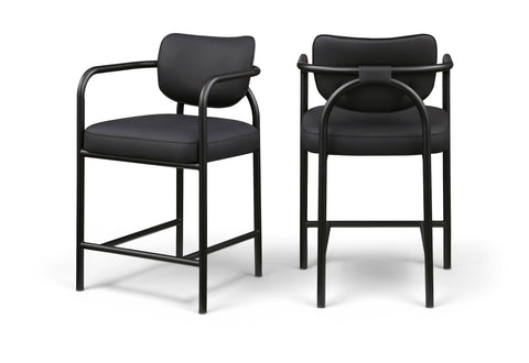 Nova Black Vegan Leather Upholstered Counter Stool, 1 Piece
