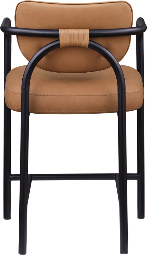 Nova Cognac Vegan Leather Upholstered Counter Stool, 1 Piece