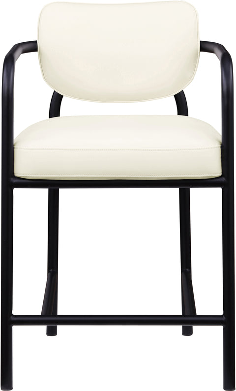 Nova Cream Vegan Leather Upholstered Counter Stool, 1 Piece