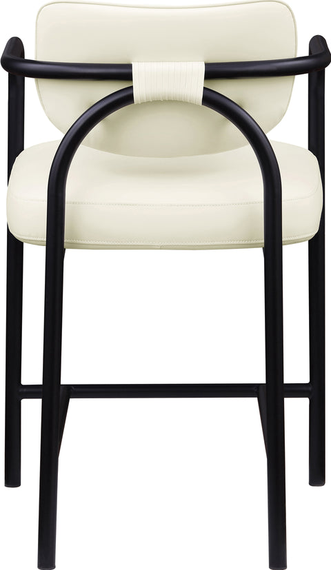 Nova Cream Vegan Leather Upholstered Counter Stool, 1 Piece