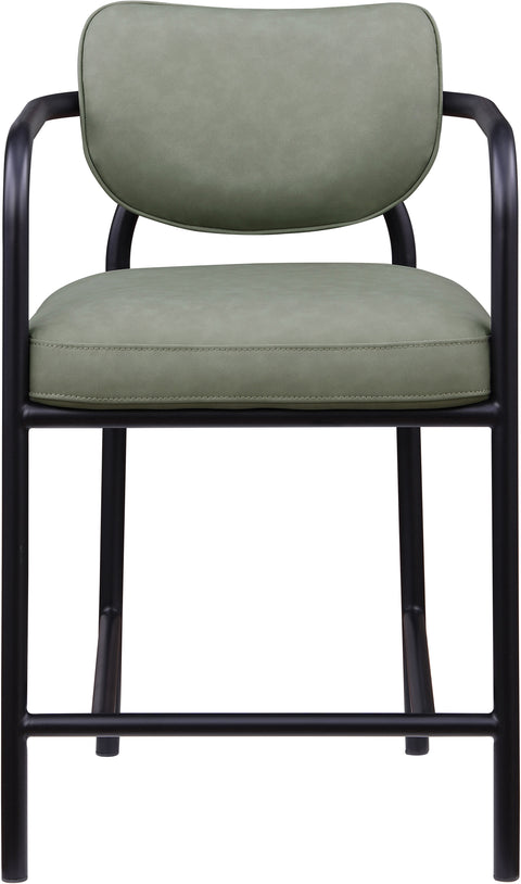 Nova Green Vegan Leather Upholstered Counter Stool, 1 Piece
