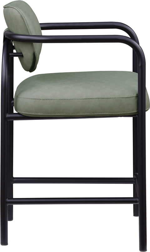 Nova Green Vegan Leather Upholstered Counter Stool, 1 Piece