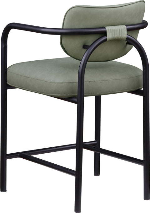 Nova Green Vegan Leather Upholstered Counter Stool, 1 Piece