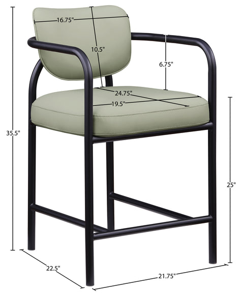Nova Mint Vegan Leather Upholstered Counter Stool, 1 Piece