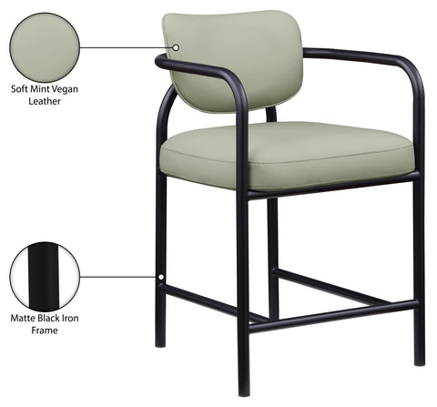 Nova Mint Vegan Leather Upholstered Counter Stool, 1 Piece