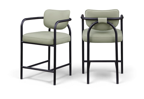 Nova Mint Vegan Leather Upholstered Counter Stool, 1 Piece