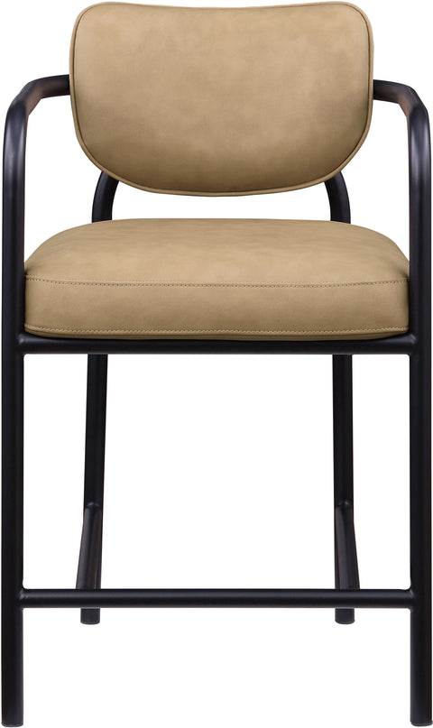 Nova Tan Vegan Leather Upholstered Counter Stool, 1 Piece