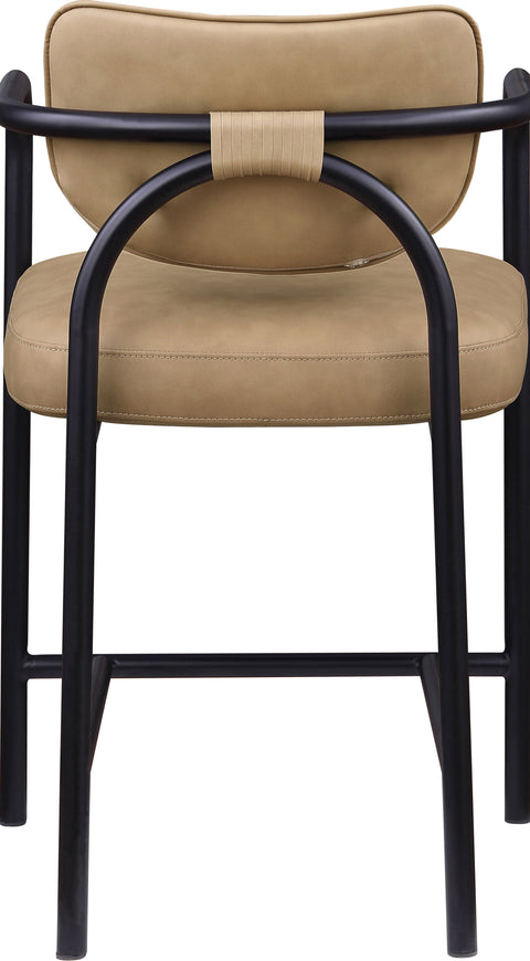 Nova Tan Vegan Leather Upholstered Counter Stool, 1 Piece