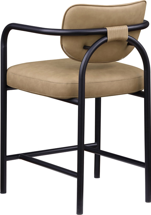 Nova Tan Vegan Leather Upholstered Counter Stool, 1 Piece