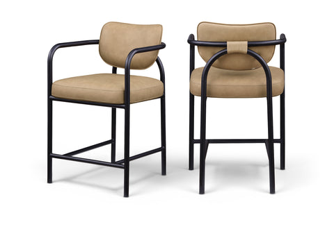 Nova Tan Vegan Leather Upholstered Counter Stool, 1 Piece