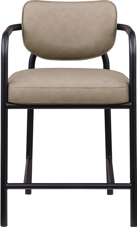 Nova Taupe Vegan Leather Upholstered Counter Stool, 1 Piece