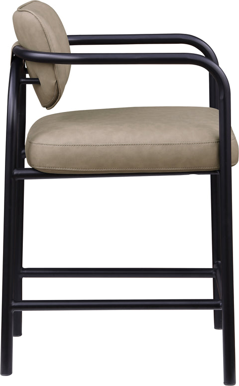 Nova Taupe Vegan Leather Upholstered Counter Stool, 1 Piece