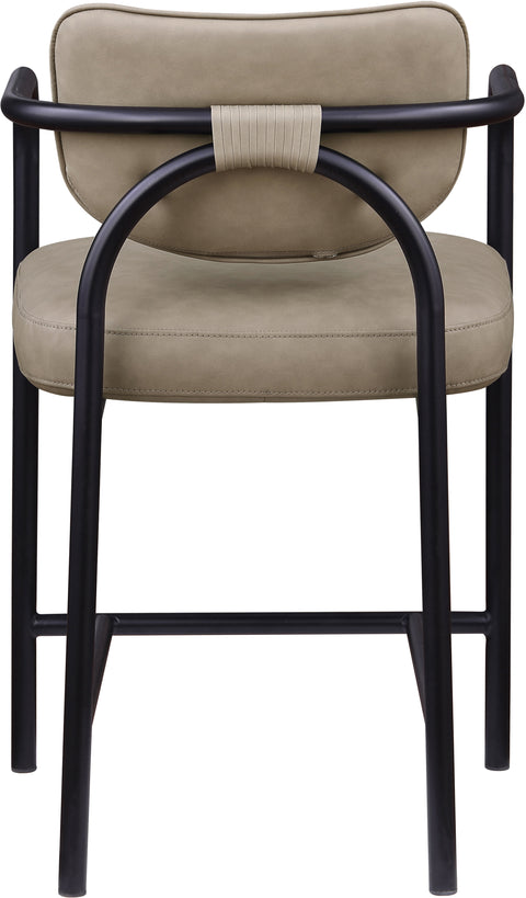 Nova Taupe Vegan Leather Upholstered Counter Stool, 1 Piece