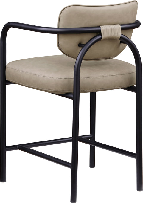 Nova Taupe Vegan Leather Upholstered Counter Stool, 1 Piece