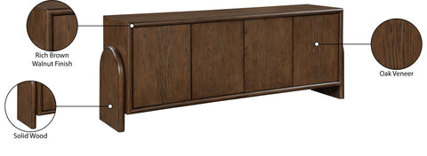 Faye Brown Oak Veneer And Solid Wood Sideboard/Buffet, 1 Piece