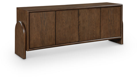Faye Brown Oak Veneer And Solid Wood Sideboard/Buffet, 1 Piece