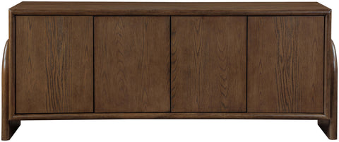 Faye Brown Oak Veneer And Solid Wood Sideboard/Buffet, 1 Piece