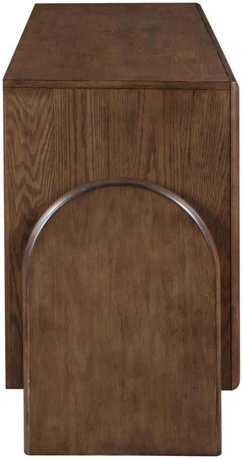 Faye Brown Oak Veneer And Solid Wood Sideboard/Buffet, 1 Piece