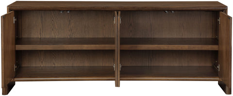 Faye Brown Oak Veneer And Solid Wood Sideboard/Buffet, 1 Piece