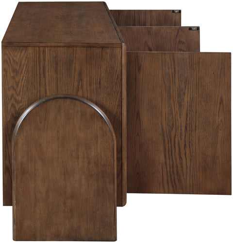 Faye Brown Oak Veneer And Solid Wood Sideboard/Buffet, 1 Piece