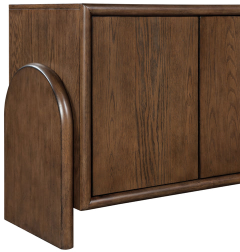Faye Brown Oak Veneer And Solid Wood Sideboard/Buffet, 1 Piece
