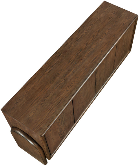 Faye Brown Oak Veneer And Solid Wood Sideboard/Buffet, 1 Piece
