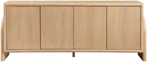 Faye Natural Oak Veneer And Solid Wood Sideboard/Buffet, 1 Piece